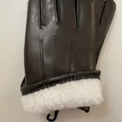 Gloves Black Lambfur lining Leather